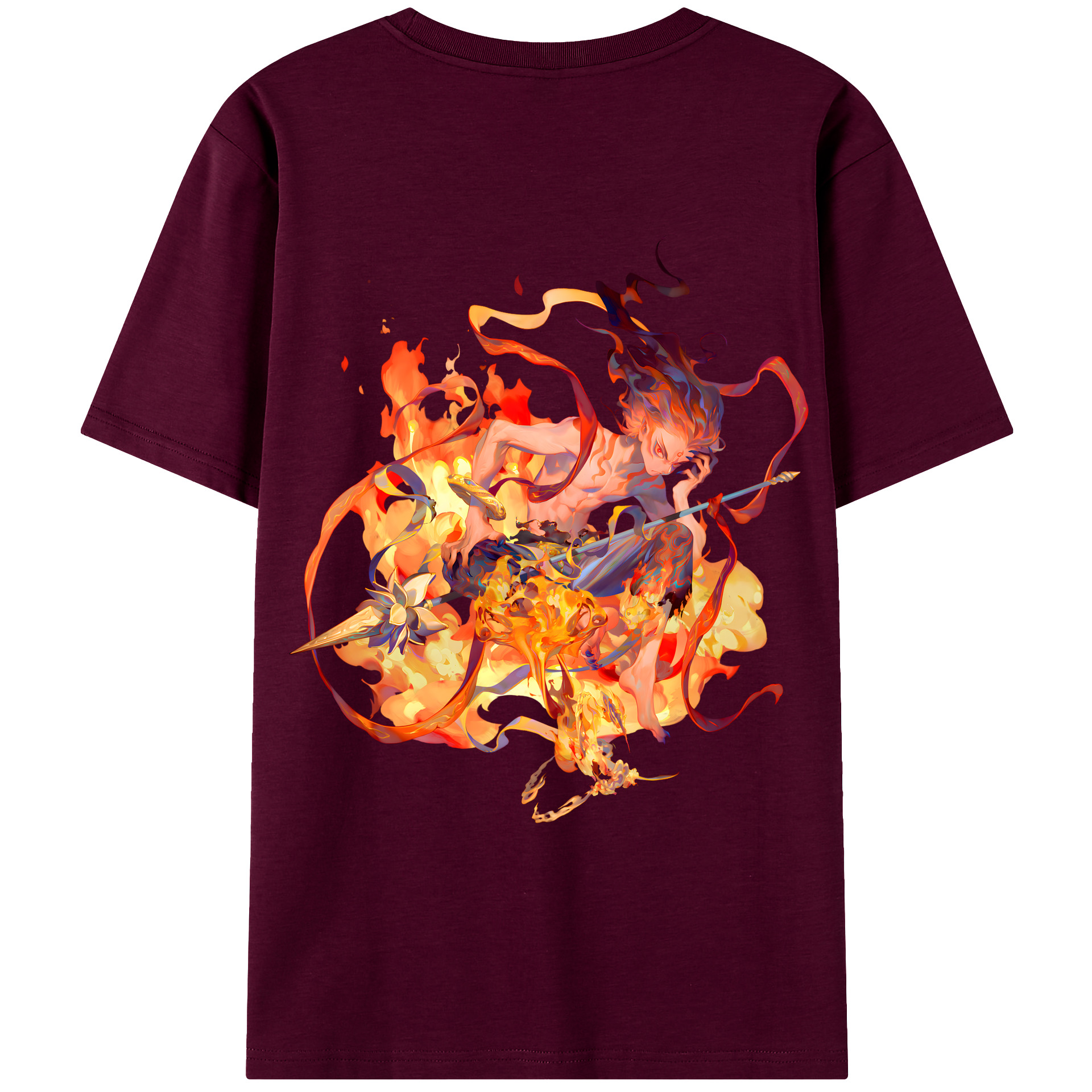 （画像用） Ne Zha 2 ナタ 魔童の大暴れ レディース半袖Tシャツ(バックプリント)